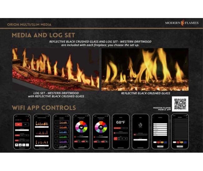 Modern Flames 52-inch Orion Slim Virtual Electric Fireplace V2