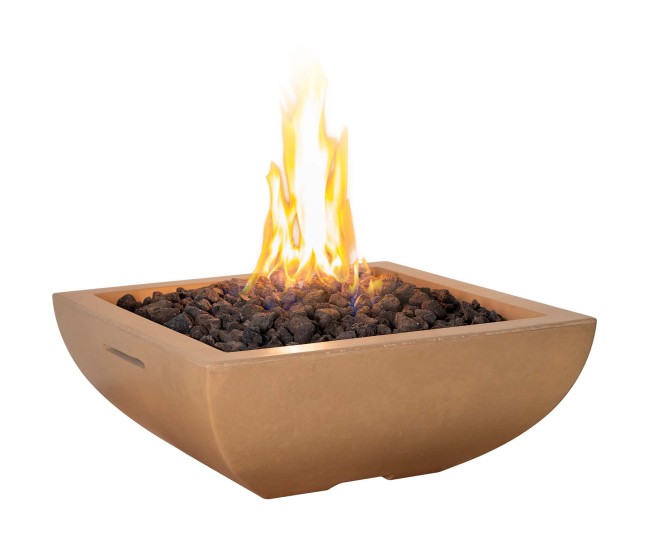 American Fyre Designs Cafe Blanco Bordeaux Petite Square Fire Bowl