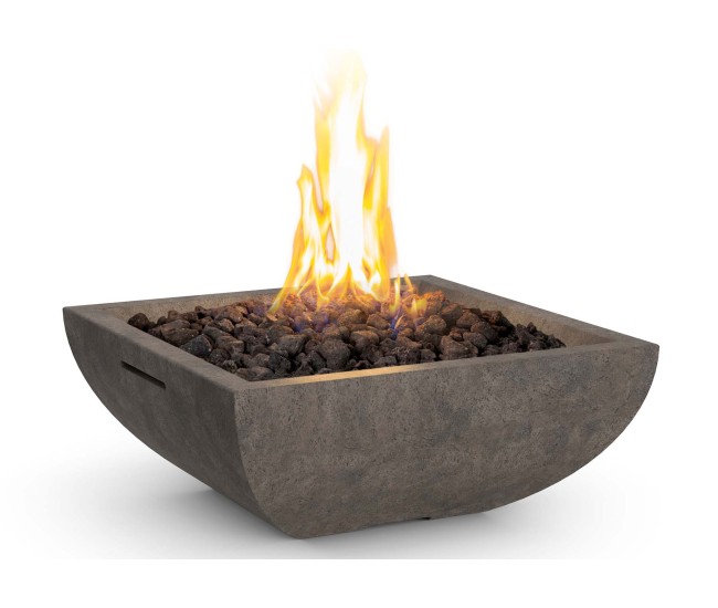 American Fyre Designs Dark Basalt Bordeaux Petite Square Fire Bowl