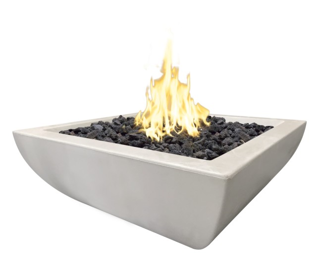 American Fyre Designs Light Basalt Bordeaux Petite Square Fire Bowl