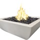 American Fyre Designs Light Basalt Bordeaux Petite Square Fire Bowl