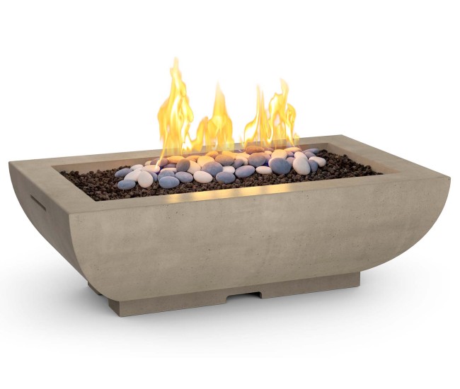 American Fyre Designs Black Lava Bordeaux Rectangle Fire Bowl