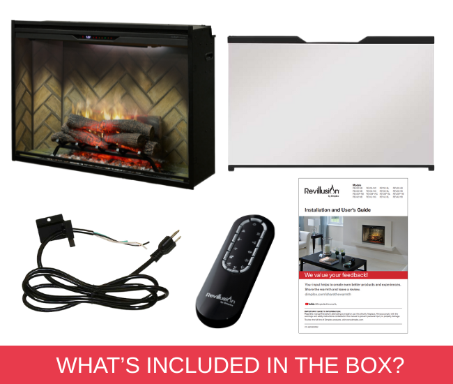 Dimplex Revillusion 36-inch Herringbone Built-In Firebox