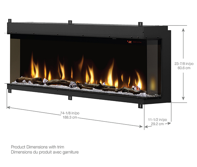 Dimplex IgniteXL Bold Built-In 74-inch Linear Electric Fireplace