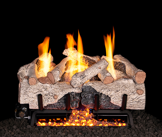 Real Fyre Outdoor Charred Alpine Birch Gas Log Set Real Fyre Outdoor Charred Alpine Birch Gas Log Set