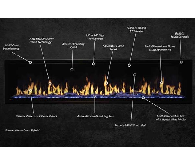 Modern Flames 76-inch Orion Slim Virtual Electric Fireplace