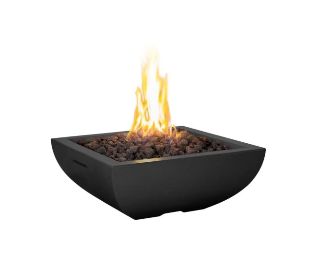 American Fyre Designs Black Lava Bordeaux Petite Square Fire Bowl