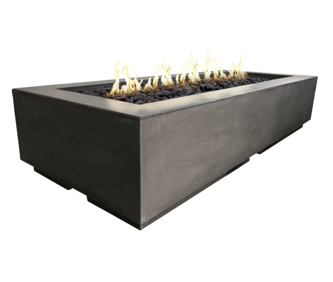 American Fyre Designs Black Lava Louvre Long Rectangle Fire Pit