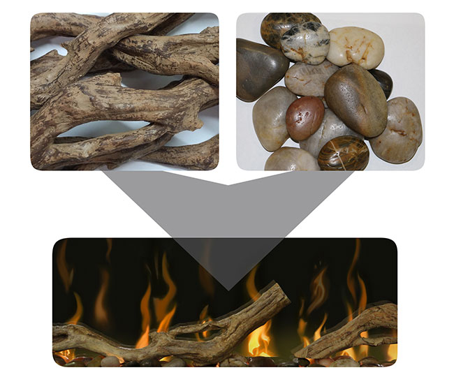 Dimplex Driftwood and River Rock Accessory Kit 50