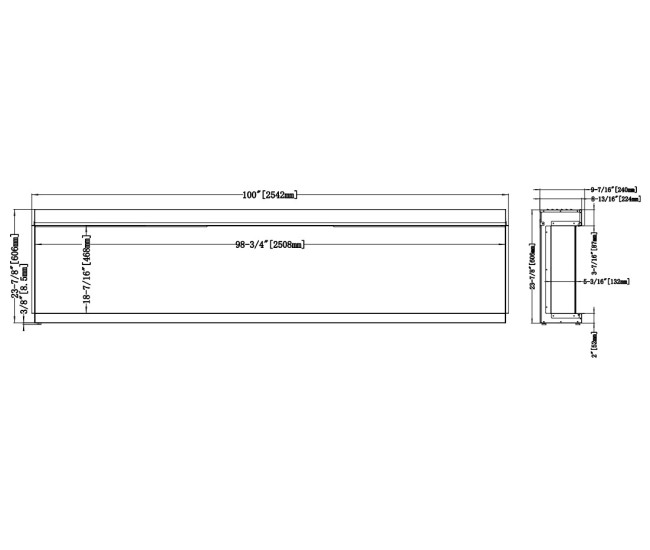 Modern Flames 100-inch Orion Multi Virtual Electric Fireplace