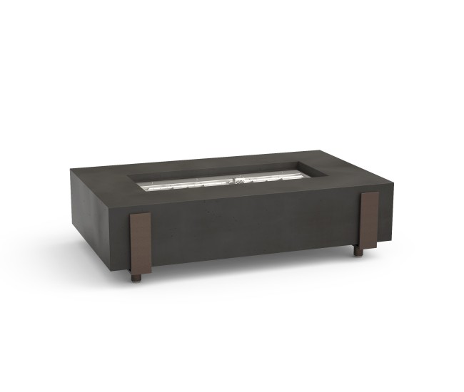 American Fyre Designs Black Lava Iron Saddle Firetable (60")