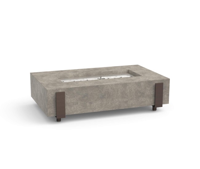 American Fyre Designs Light Basalt Iron Saddle Firetable (60")