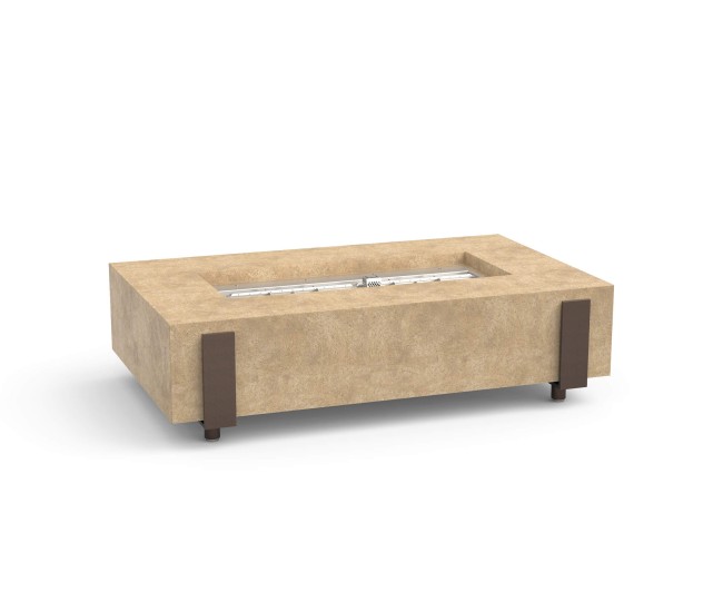 American Fyre Designs Travertine Iron Saddle Firetable (60")