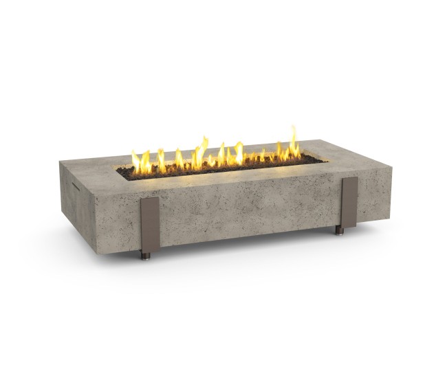 American Fyre Designs Light Basalt Long Iron Saddle Firetable (72")