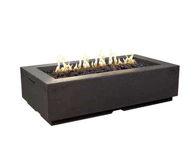 American Fyre Designs Black Lava Louvre Rectangle Fire Pit