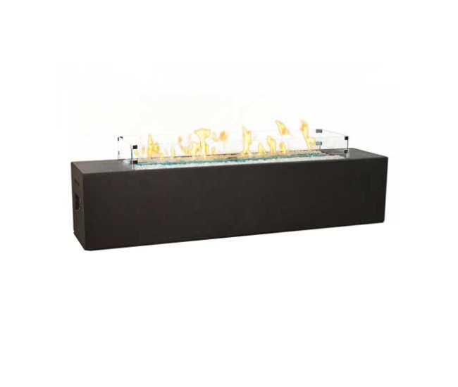 American Fyre Design Dark Basalt Milan Linear Firetable (Low Model)